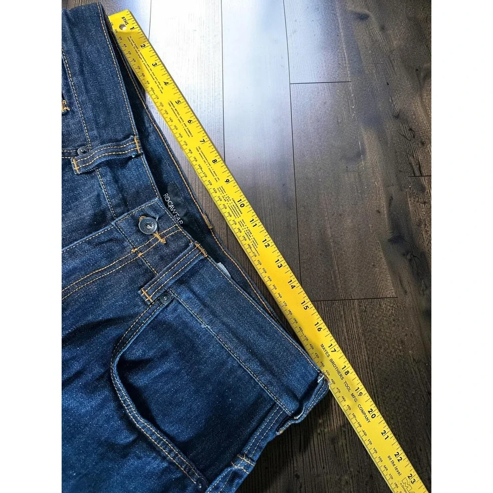 Rocawear Original Fit Jeans Mens 36x32 Blue Baggy WideLeg Embroidered Y2K HipHop